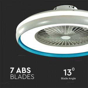 Candelabru LED VT-7934, cu ventilator, telecomanda, 35W, 3000lm, lumina rece, neutra, calda, albastru, IP20, V-TAC [7]- savelectro.ro