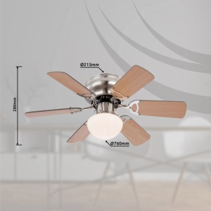 Candelabru Ugo, cu ventilator, intrerupator, 1xE27, nichel mat, crom, aspect lemn, IP20, Globo Lighting [8]- savelectro.ro