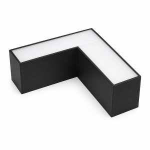 Tuburi LED si corpuri, Conector LED liniar slim in forma L, 10W, 1000 lm, lumina rece (6000 K), IP20, negru, Optonica - savelectro.ro