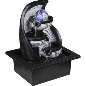 Lampi de birou si veioze, Fantana decorativa Albert, RGB, pompa, IP20, neagra, Globo Lighting - savelectro.ro