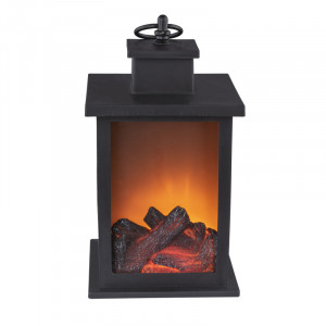 Felinar decorativ cu efect de flacara, alimentare cu baterii AA, lumina calda 2700K, negru, Globo [3]- savelectro.ro