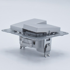 Intrerupator dublu, 10A, IP20, Argintiu, Panasonic Arkedia Slim / Karre Plus