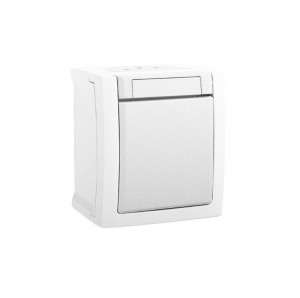 Priza si intrerupatoare aplicate, Intrerupator simplu IP54 Pacific Panasonic, PT, alb - savelectro.ro