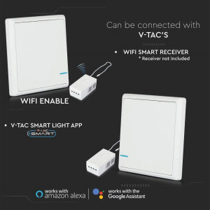 Intrerupator simplu Wireless Smart, 10A, protectie IP54, alb, V-TAC [6]- savelectro.ro