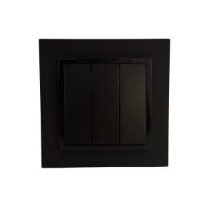 Prize si intrerupatoare Olbia, Intrerupator triplu, negru, 10A, Olbia Titan - savelectro.ro