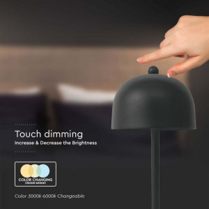 Lampa de birou LED 7985-VT, dimabil, 3W, 200lm, lumina calda, neutra, rece, neagra mata, IP20, V-Tac [7]- savelectro.ro