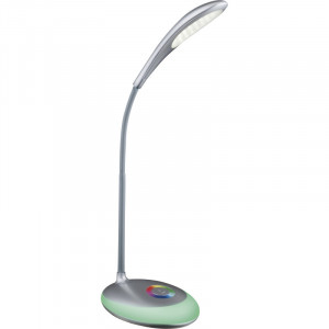 Lampa de birou LED Minea 58265, RGB, dimabila, cu intrerupator touch, 3W, 230lm, lumina rece, argintie, IP20, Globo [6]- savelectro.ro