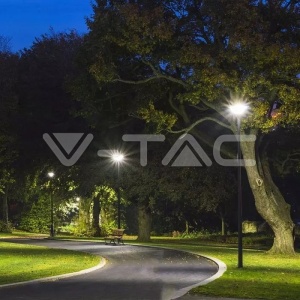 Lampa solara de gradina LED 7.5W, lumina neutra (4000 K), senzor miscare, panou solar, IP65, neagra, V-TAC [17]- savelectro.ro