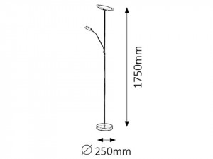 Lampadar LED Aaron 4162, cu intrerupator, 23W, 400+1400lm, lumina calda, crom+transparent, IP20, Rabalux [4]- savelectro.ro