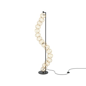 Corpuri de iluminat, Lampadar LED Golden Cage MOD216FL-L38G3K, cu intrerupator, 48W, 3000lm, lumina calda, IP20, negru+auriu, Maytoni - savelectro.ro