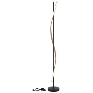 Lampadar LED Watkins 30W, 1225 lm, lumina calda (3000K), 150 cm, negru mat+imitatie lemn, Globo Lighting [2]- savelectro.ro