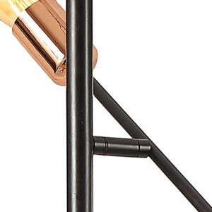 Lampadar Straight KL107009, cu intrerupator, 6xE27, negru+cupru, IP20, Klausen [2]- savelectro.ro