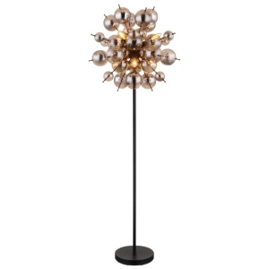 Lampadar Udo, 6xE14, IP20, negru/fumuriu, Globo Lighting
