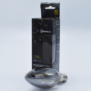 Bec led lumanare Vintage filament 2.5W (16W), E14, C37, 150lm, lumina neutra (4000K), fumuriu, Spectrum Led 