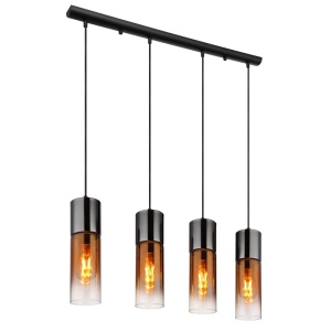 Lustre, Lustra Annika 4xE27, IP20, negru mat, sticla cupru, Globo Lighting - savelectro.ro