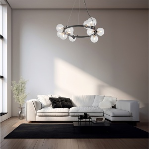 Lustra BR-BV01-00122, 11xG9, neagra+transparent, IP20, Braytron [2]- savelectro.ro