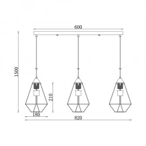Lustra BR-BV03-00032, 3xE27, neagra, IP20, Braytron [4]- savelectro.ro