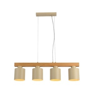 Lustre, Lustra Elementa, 4xE27, IP20, bej+imitatie lemn, Klausen - savelectro.ro