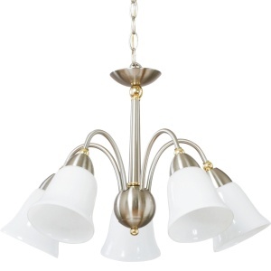 Klausen Stoc, Lustra Elio 5xE27, crom satin + alb, IP20, Klausen - savelectro.ro