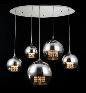 Lustra Fermi P140-PL-170-5-N, 5xE27, nichel+transparenta, IP20, Maytoni [3]- savelectro.ro