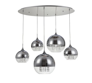 Lustra Fermi P140-PL-170-5-N, 5xE27, nichel+transparenta, IP20, Maytoni [5]- savelectro.ro