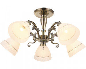 Lustre, Lustra Isra KL105002, 5xE27, alba+bronz, IP20, Klausen - savelectro.ro