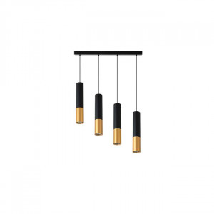 Lustra Keon, 4xGU10, negru+auriu