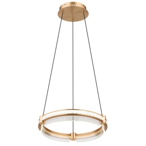 Lustra LED Blondie 36W, 2000 lm, lumina calda/neutra/rece, cristale, Ø40 cm, telecomanda, dimabila, aurie, Globo Lighting [10]- savelectro.ro