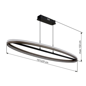 Lustra LED Della 60W, 2650 lm, lumina calda/neutra/rece, 101 cm, IP20, gri inchis, Globo Lighting [7]- savelectro.ro