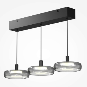 Lustre LED, Lustra LED Float 25W, 1650 lm, lumina calda (3000 K), dimabila, IP20, neagra+fumurie, Maytoni - savelectro.ro