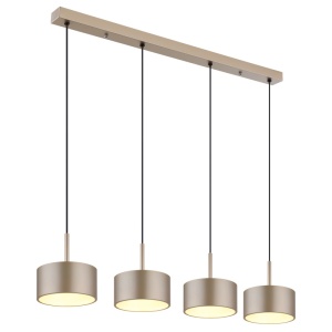 Lustre LED, Lustra LED Raymond 40W, 1900 lm, lumina calda (3000 K), inaltime reglabila, IP20, sampanie+negru mat, Globo Lighting - savelectro.ro