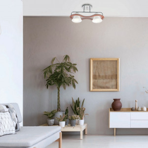 Lustra Mina LY-3361, 2xE27, alba+argintie+maro, IP20, Klausen [4]- savelectro.ro