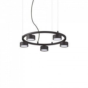 Corpuri de iluminat, Lustra Minor Round 235516, 5xGX53, neagra, IP20, Ideal Lux - savelectro.ro