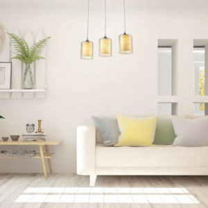 Lustra Natura LY-3238, 3xE27, gri+fumurie+crom, IP20, Klausen [5]- savelectro.ro