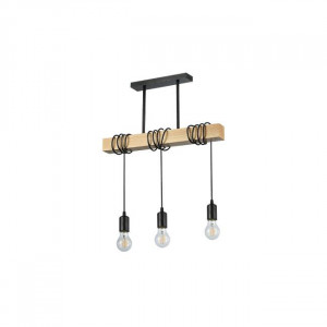 Lustre, Lustra Nido, 3xE27, negru+lemn - savelectro.ro