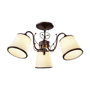Corpuri de iluminat, Lustra Zamora KL6253, 3xE27, maro antic + alb, metal + sticla, stil clasic, Klausen - savelectro.ro