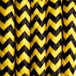 Pachet 1m Cablu textil 2x0.75, galben-negru