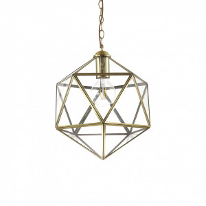 Pendul Deca Big 168869, 1xE27, bronz+transparent, IP20, Ideal Lux [1]- savelectro.ro