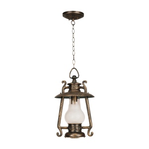 Pendule, Pendul exterior Petrol 7 KL5468, 1xE27, bronz antic + alb, metal + sticla, IP44, stil vintage, Klausen - savelectro.ro