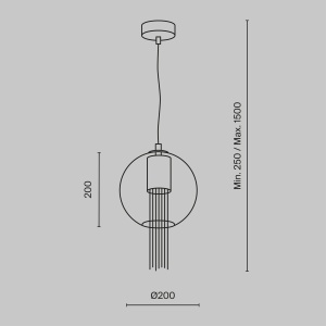 Pendul Flusso P095PL-01BZ, 1xGU10, bronz+transparent, IP20, Maytoni [4]- savelectro.ro