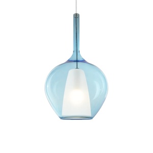 Pendule, Pendul Kalique-1 1xE27, Ø280mm, IP20, albastru, Ideal Lux - savelectro.ro