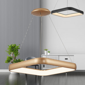Pendul LED Bella patrat, 46W, 5200 lm, temperatura de culoare ajustabila(3000-6500K), auriu, Braytron [2]- savelectro.ro