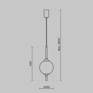 Pendul LED Sixth Sense Z020PL-L6B3K, 7W, 400lm, lumina calda, IP20, negru+alb, Maytoni [3]- savelectro.ro