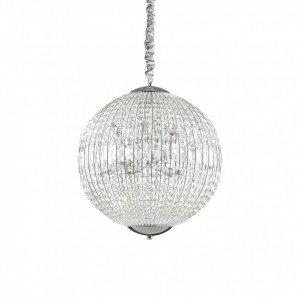Pendul LUXOR SP8, metal, cristale, crom, 8 becuri, dulie G9, 116228, Ideal Lux [1]- savelectro.ro