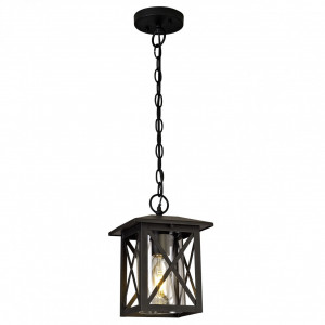 Pendul pentru exterior Hardy, 1 bec, dulie E27, neagra, transparenta, sticla, Klausen [1]- savelectro.ro