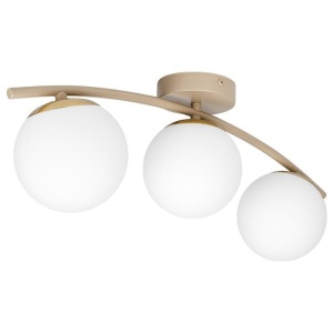 Plafoniera Bali 3xE27, IP20, bej+aurie, Masterled [3]- savelectro.ro