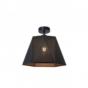Corpuri de iluminat, Plafoniera Hexa KL100047, 1xE27, neagra+aurie, IP20, Klausen - savelectro.ro