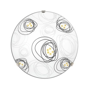 Plafoniere, Plafoniera interior Vulcan, 1xE27, clasica, alba, multicolor, Klausen - savelectro.ro