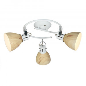 Plafoniera Krater KL163008, 3xE27, alba+crom+naturala, IP20, Klausen [1]- savelectro.ro