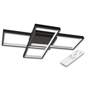 Plafoniere LED, Plafoniera LED 2455-LVT, cu telecomanda, 72W, 7920 lm, lumina calda+neutra+rece, IP20, neagra, Masterled - savelectro.ro